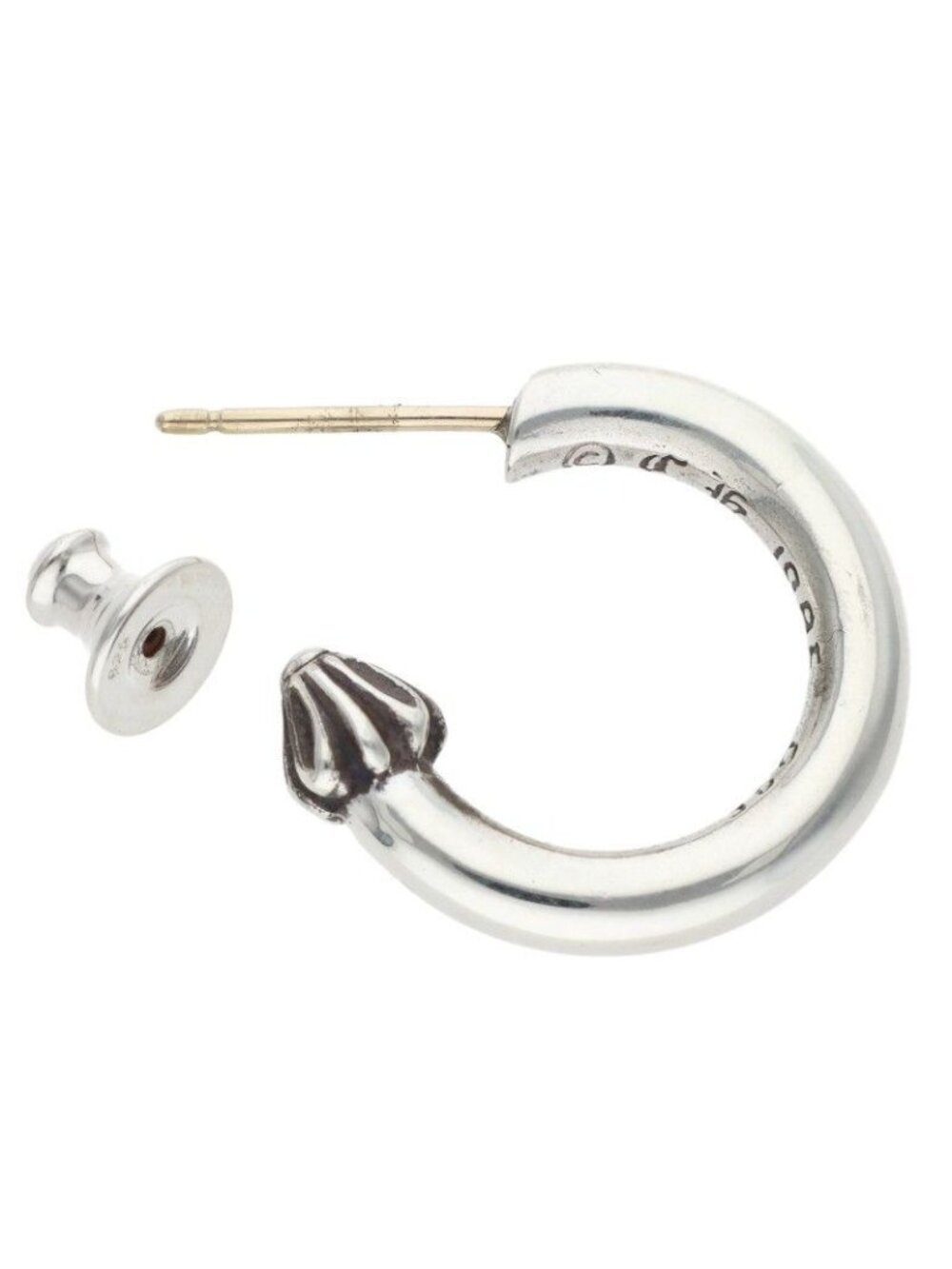 Chrome Hearts Hoop Plain Silver Earrings - Picture 4 of 4